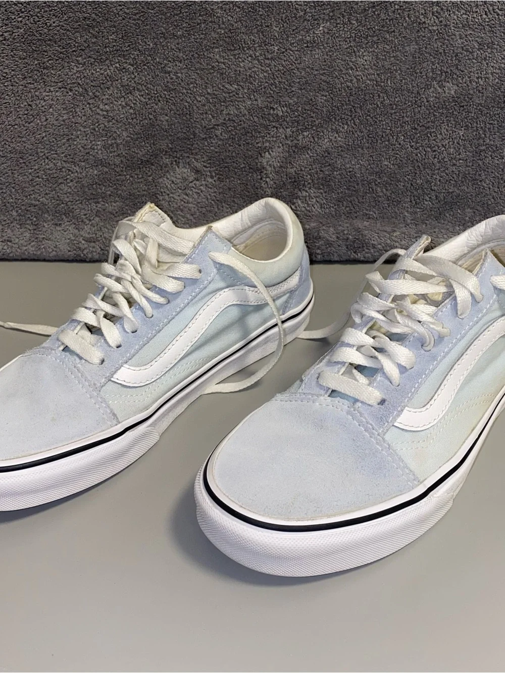 Vans Old Skool Light Blue Suede Canvas Sneakers Men 6.5 Women 8